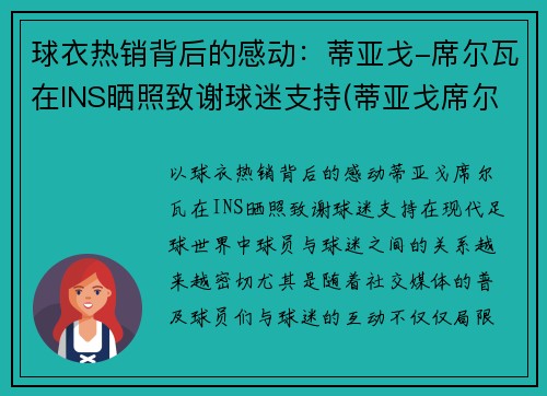 球衣热销背后的感动：蒂亚戈-席尔瓦在INS晒照致谢球迷支持(蒂亚戈席尔瓦什么时候退役)